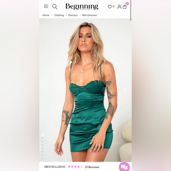 Beginning Boutique Trouble Emerald Mini Dress - Picture 1 of 6